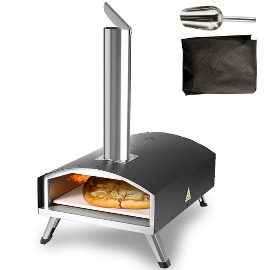 Portable Outdoor Pizza Oven - Wood Chip, Pellet & Charcoal Fired w/Accessories