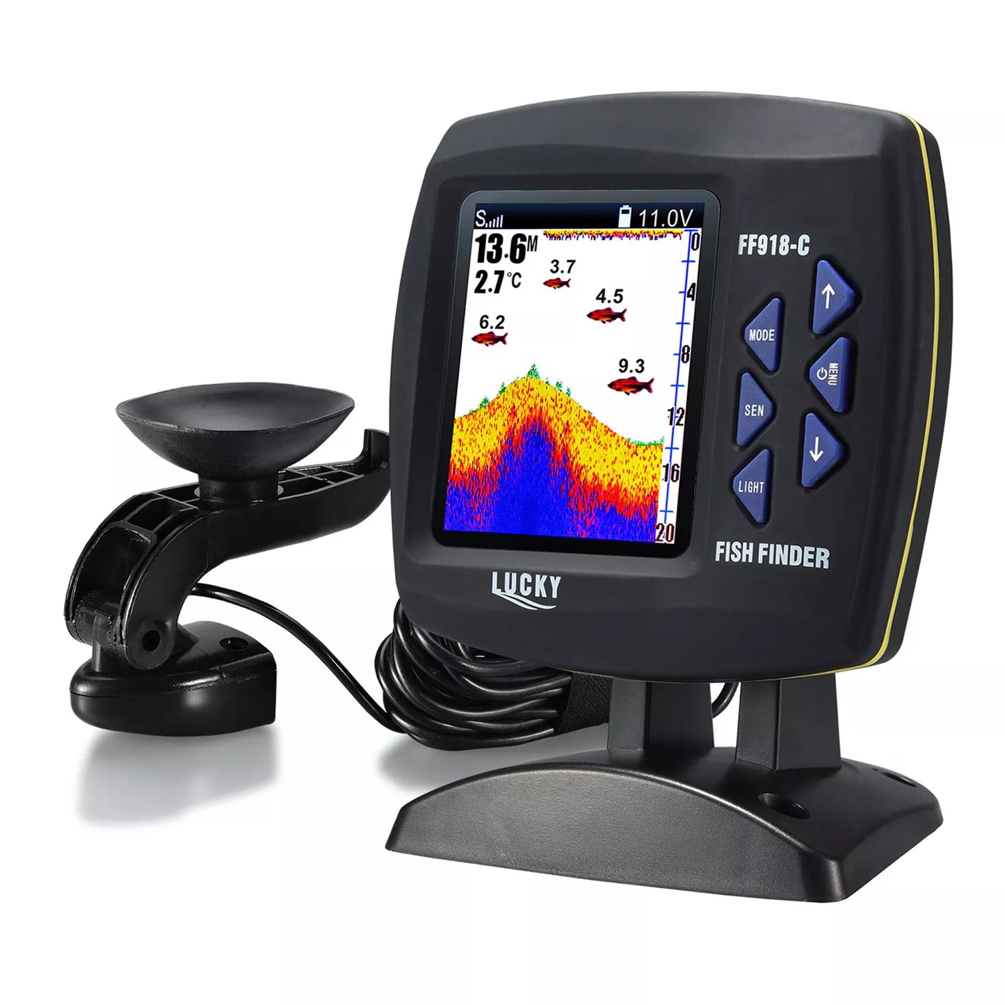 Fish Finder Wired Transducer Fishfinder 45 Degrees Underwater