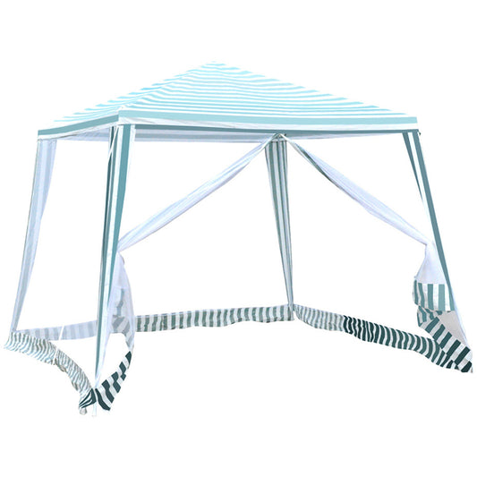 Snazzy Teal Striped Pop-Up Gazebo 300 x 300cm