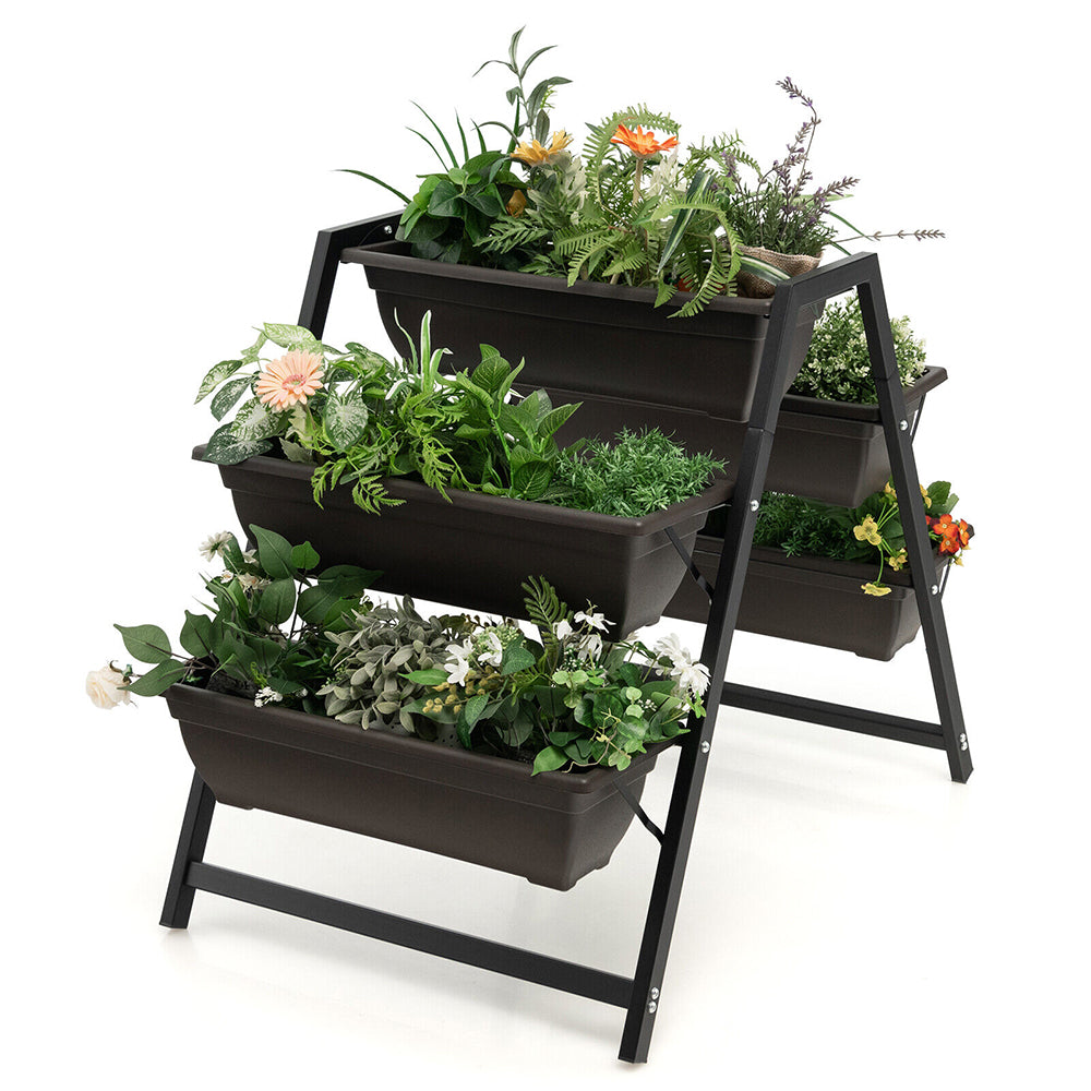 3-Tier Vertical Planter w/5 Plant Boxes Indoor/Outdoor