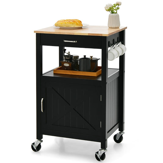 Campaign Compact Rolling Kitchen Island - 2 Cols