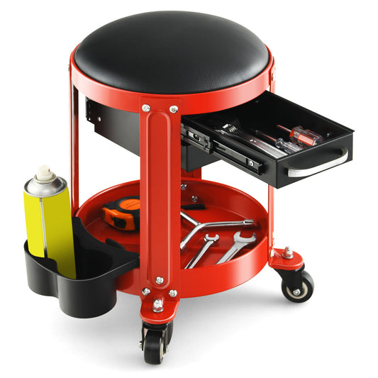 Rolling Stool w/Removable Padded Seat & 4 Universal Casters