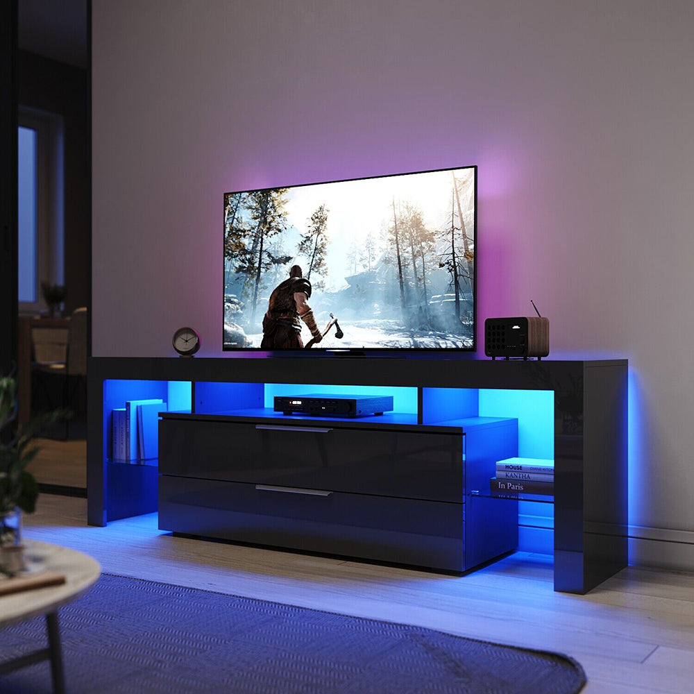 LED TV Cabinet Entertainment Centre : Black or White 3 Sizes