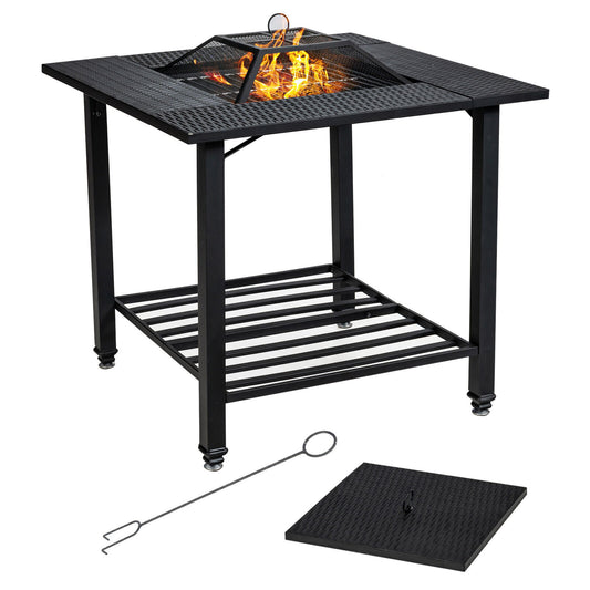 Albi 31" Outdoor Firepit Dining Table w/BBQ Grate