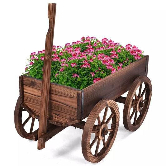 Elysia Wooden Flower Cart/Plant Stand w/4 Wheels. 120 cm