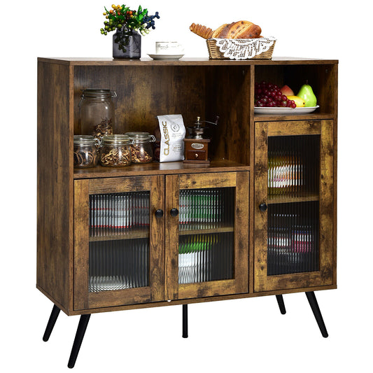 *Allegra Wooden Kitchen Storage Cabinet w/Glass Doors