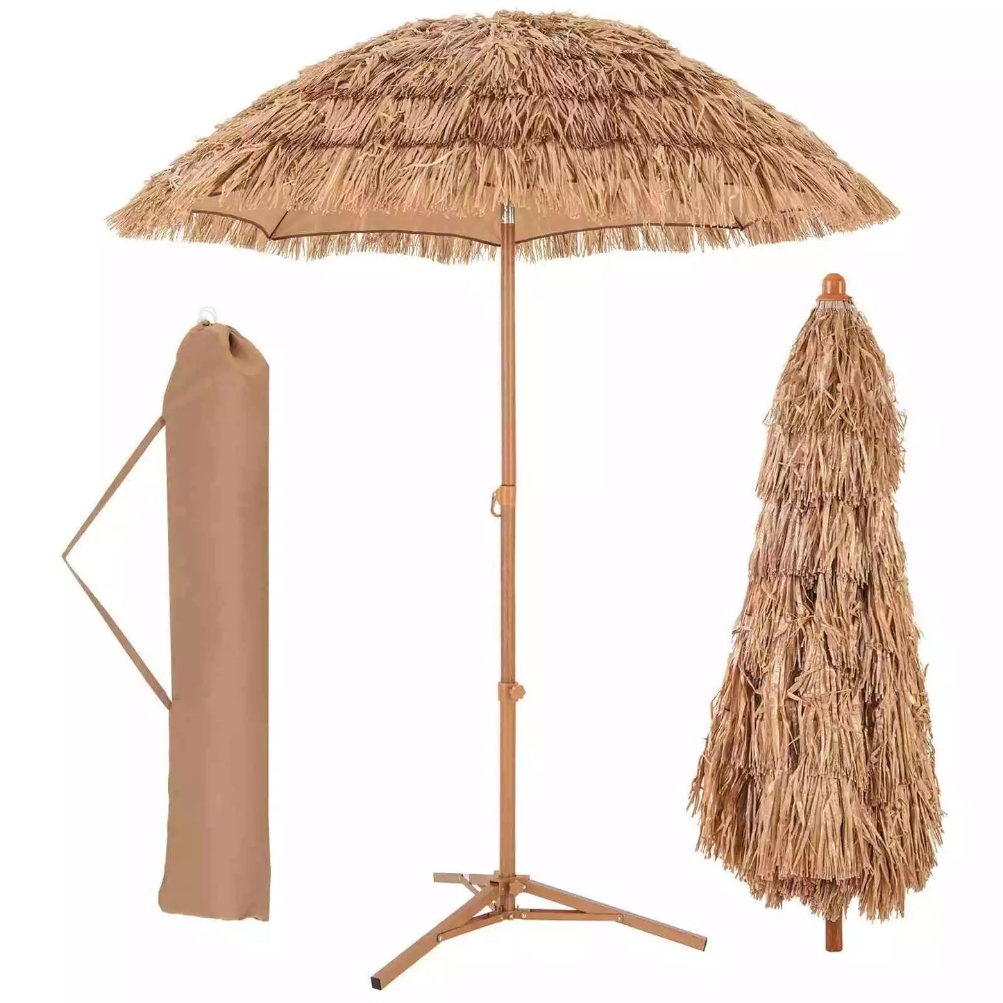 Maui Thatched Tiki Umbrella,2M Foldable