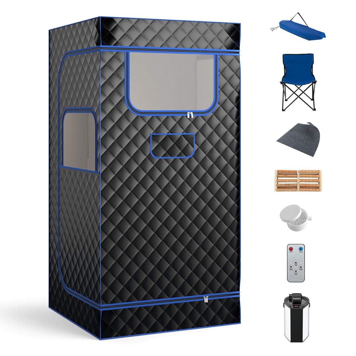 Vella Portable Full Body Sauna Tent w/3L Steam Generator