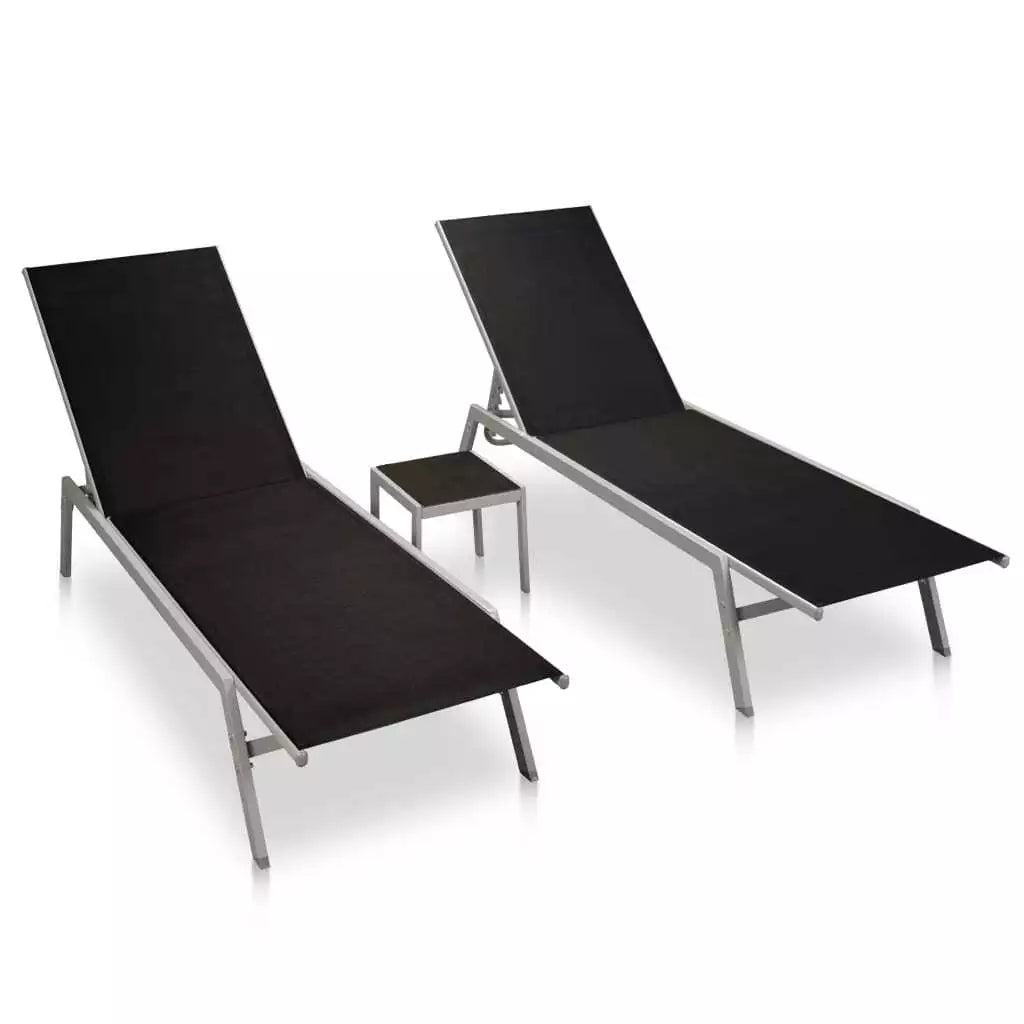 Vista Set of 2 Sun Loungers with Table