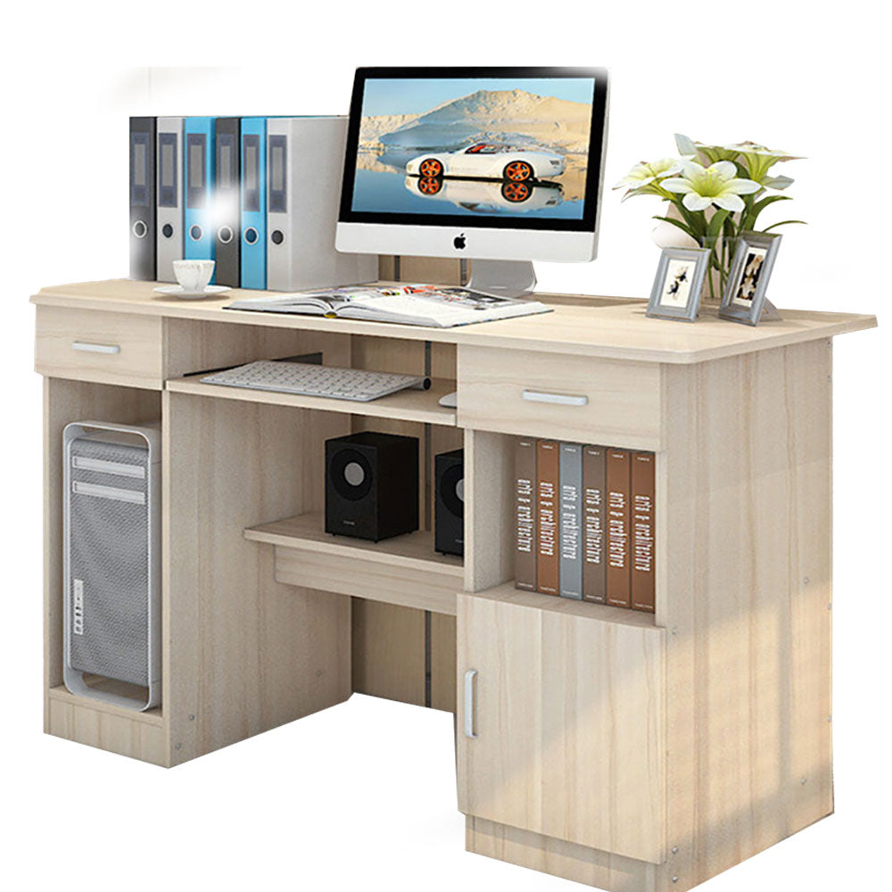 Achieve Executive Office Computer Desk w/Drawers, Cabinet, Shelves. 2 Cols