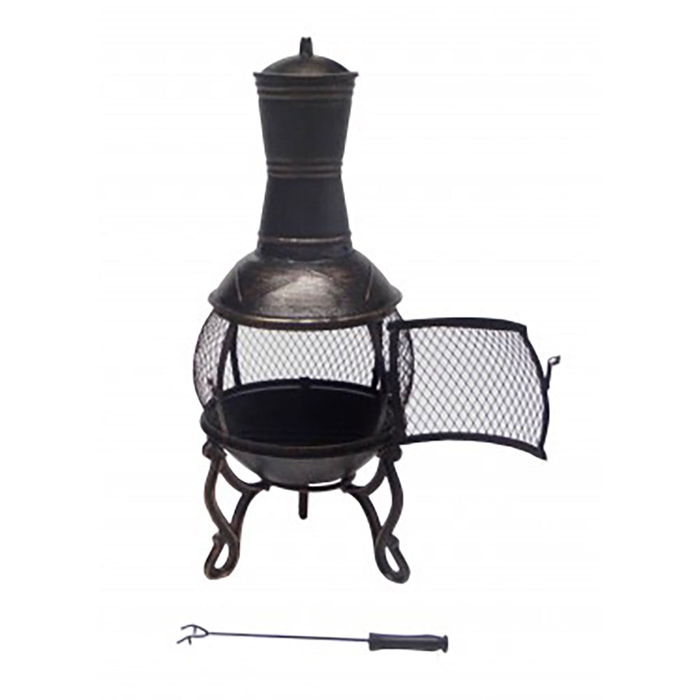 Calista Cast Iron Chiminea w/Raincover.  69cm, 122cm