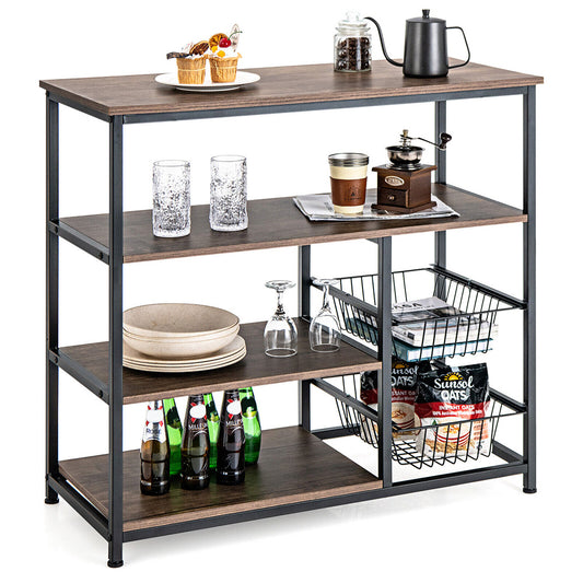 4-Tier Microwave Oven Stand & Kitchen Storage Shelf Organizer