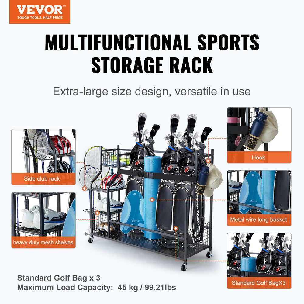 Multifunctional Sports Equipment Garage Organizer