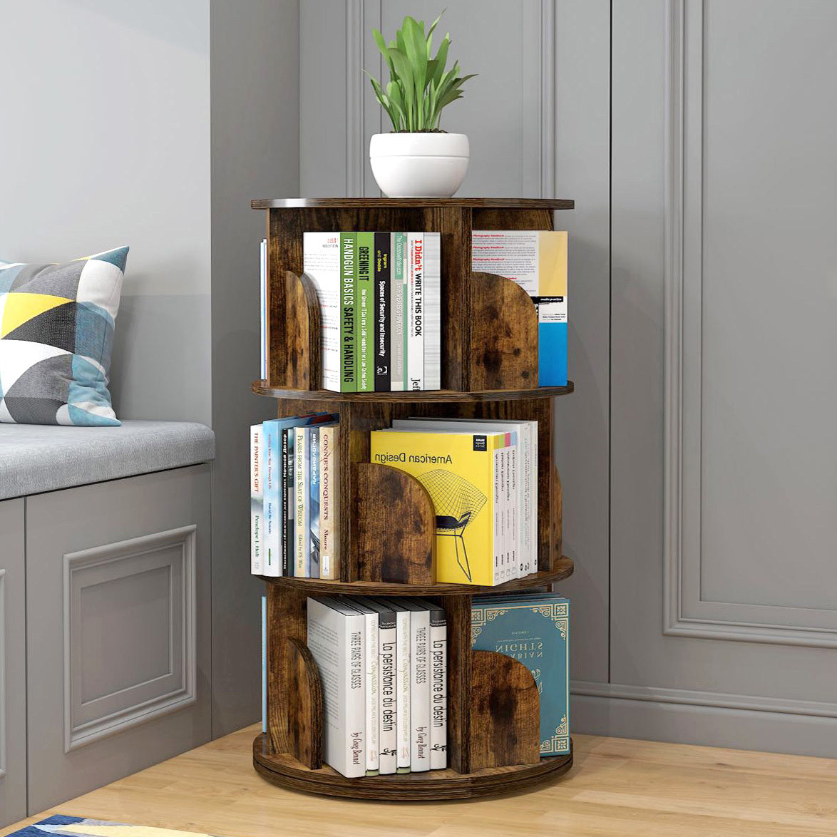 Avanta 360-degree Rotating 3, 4 & 5 Tier Display Shelf/Bookcases