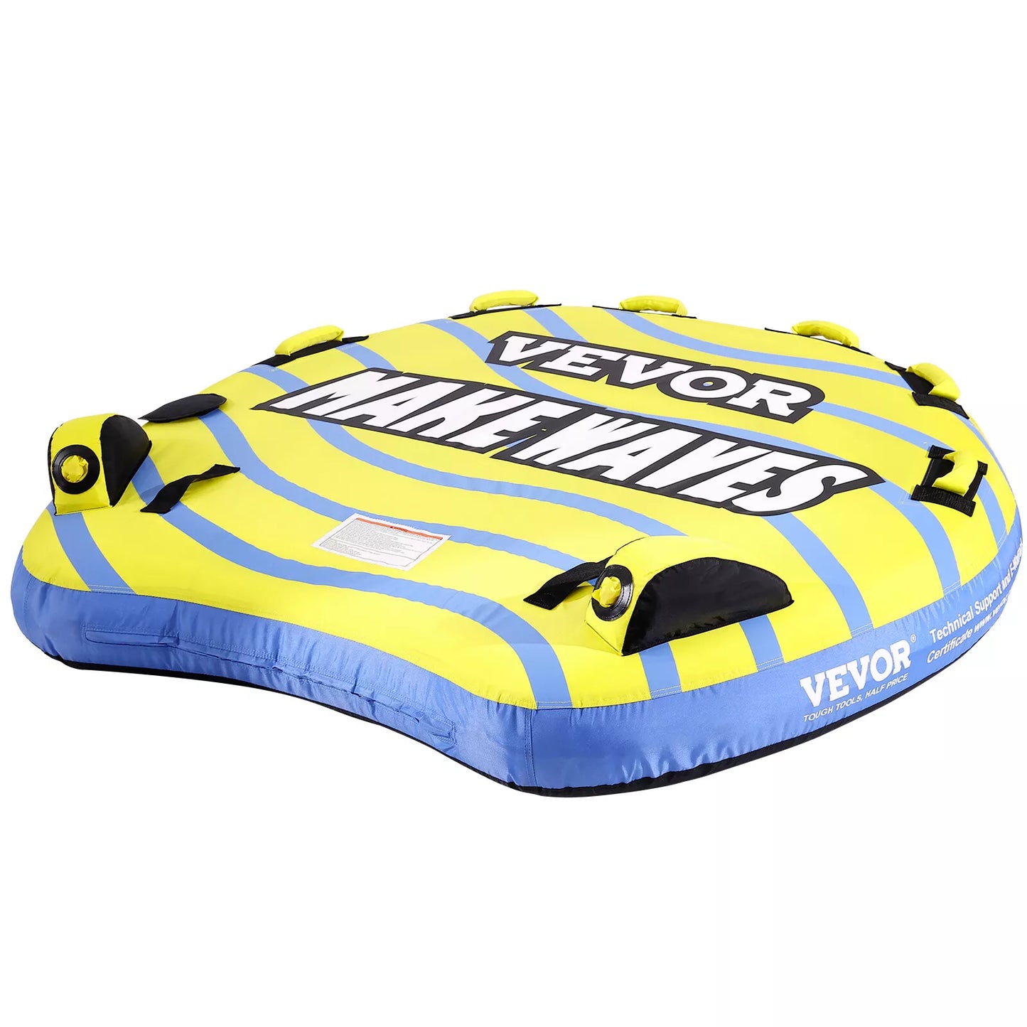 Vivo Inflatable Towable Tube - 1-3 Riders with Bumper Fins