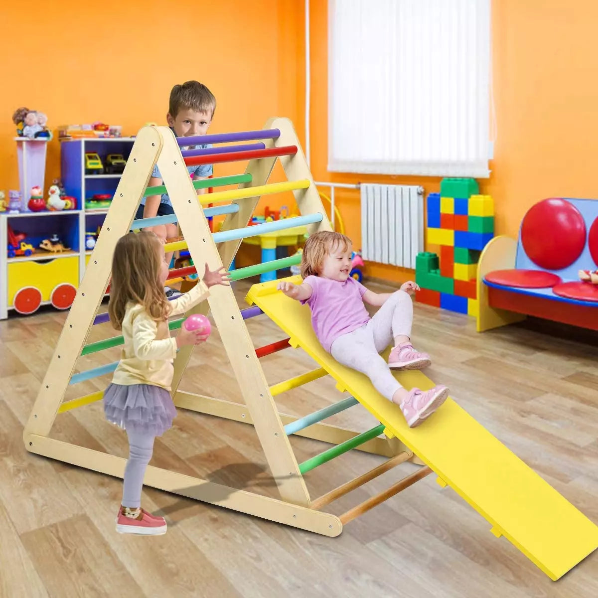 KidsTime Foldable Triangle Climber w/Reversible Ramp