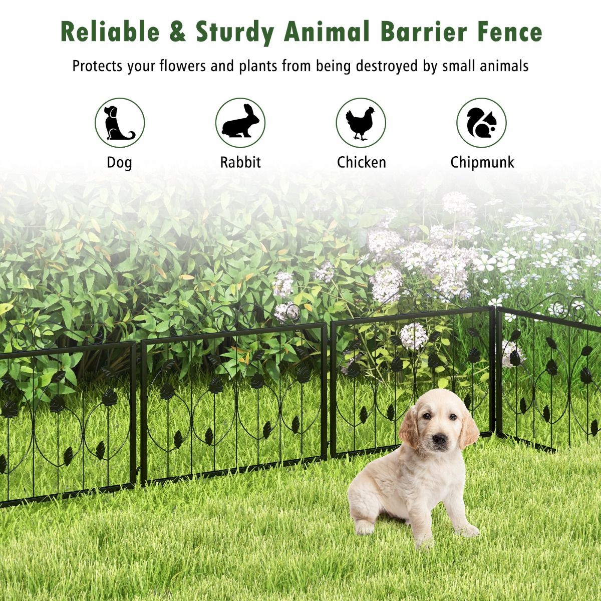 Wistia Decorative Garden Fence w/8 Panels