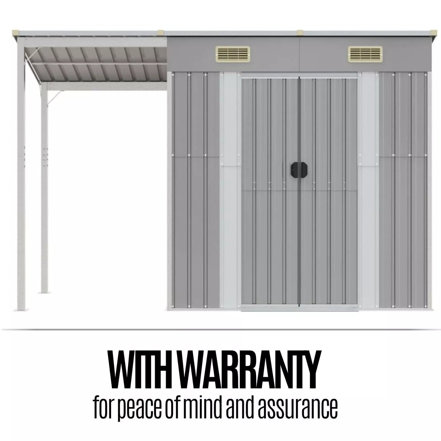 Bravo Garden/Storage Shed with Extended Roof Steel. 3 Colours