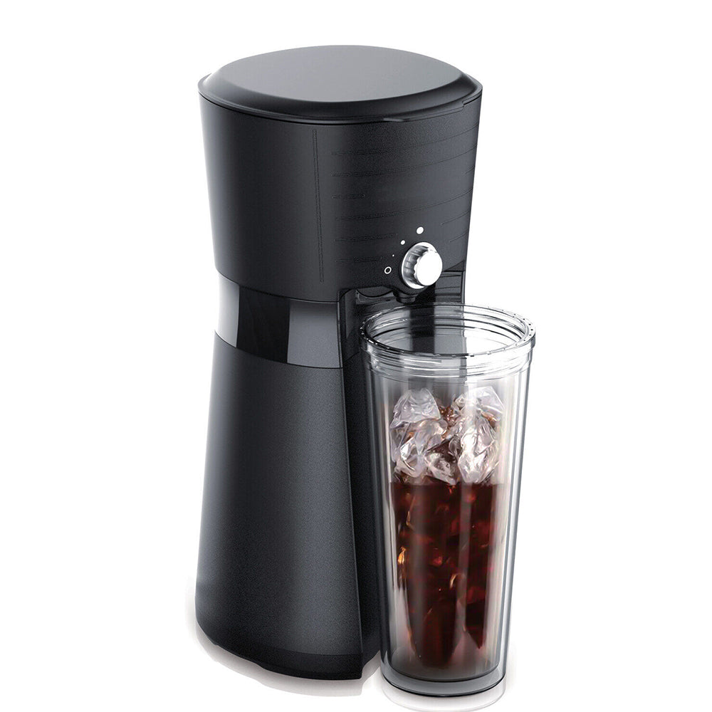 CafeLuv Digital Iced Coffee Maker w/ 10oz, Reusable Cup & Straw Included