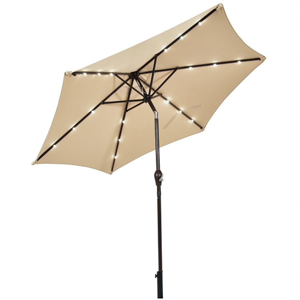 Starry 2.7m Solar Powered LED Patio Umbrella w/Tilt & Crank