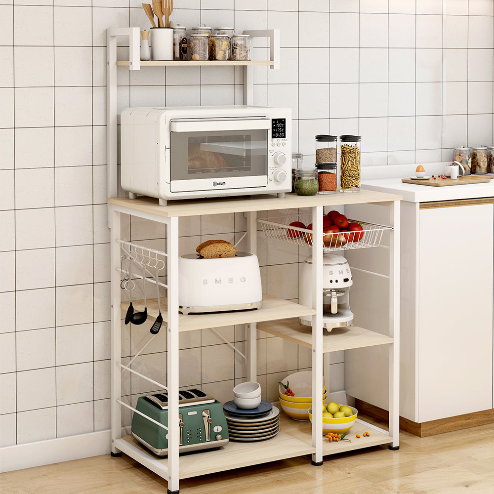 Happy Home Kitchen Organizer & Workbench w/Storage Shelves