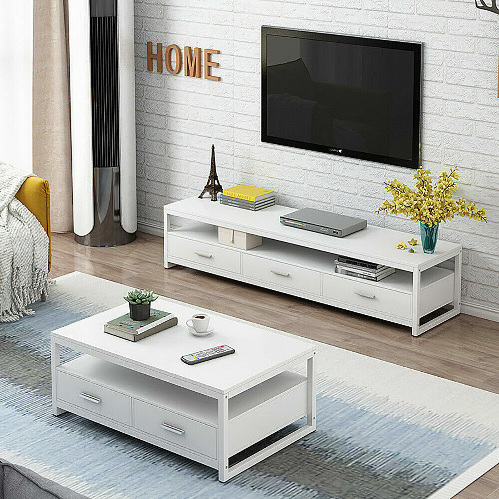 Argus TV Stand & Coffee Table - Black Walnut or White