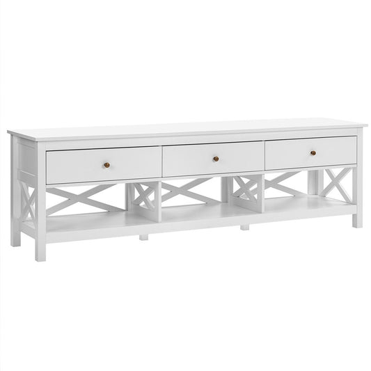 Tyson 180cm White 3 Drawer TV Unit