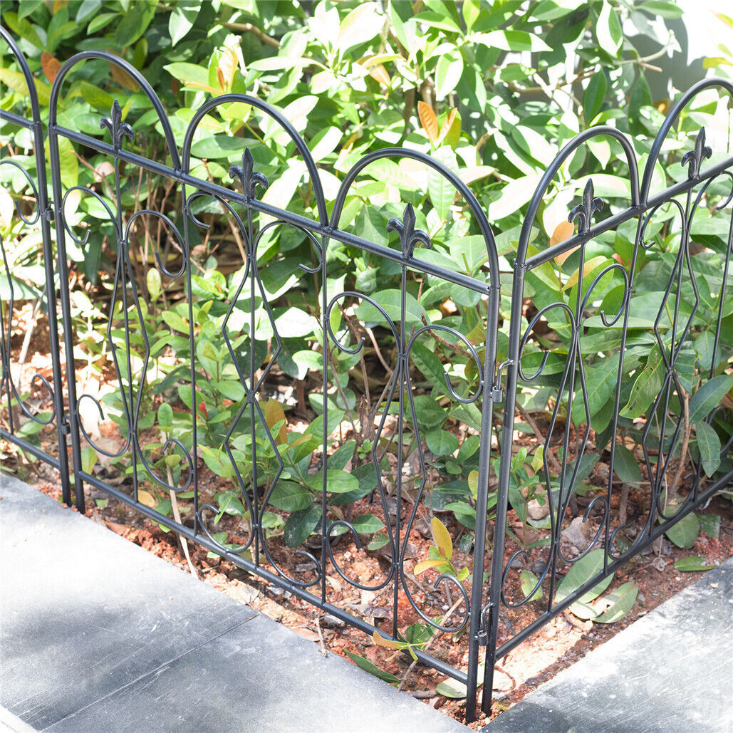 Metal Garden Fence - 5pc Folding Flower Bed & Animal Barrier