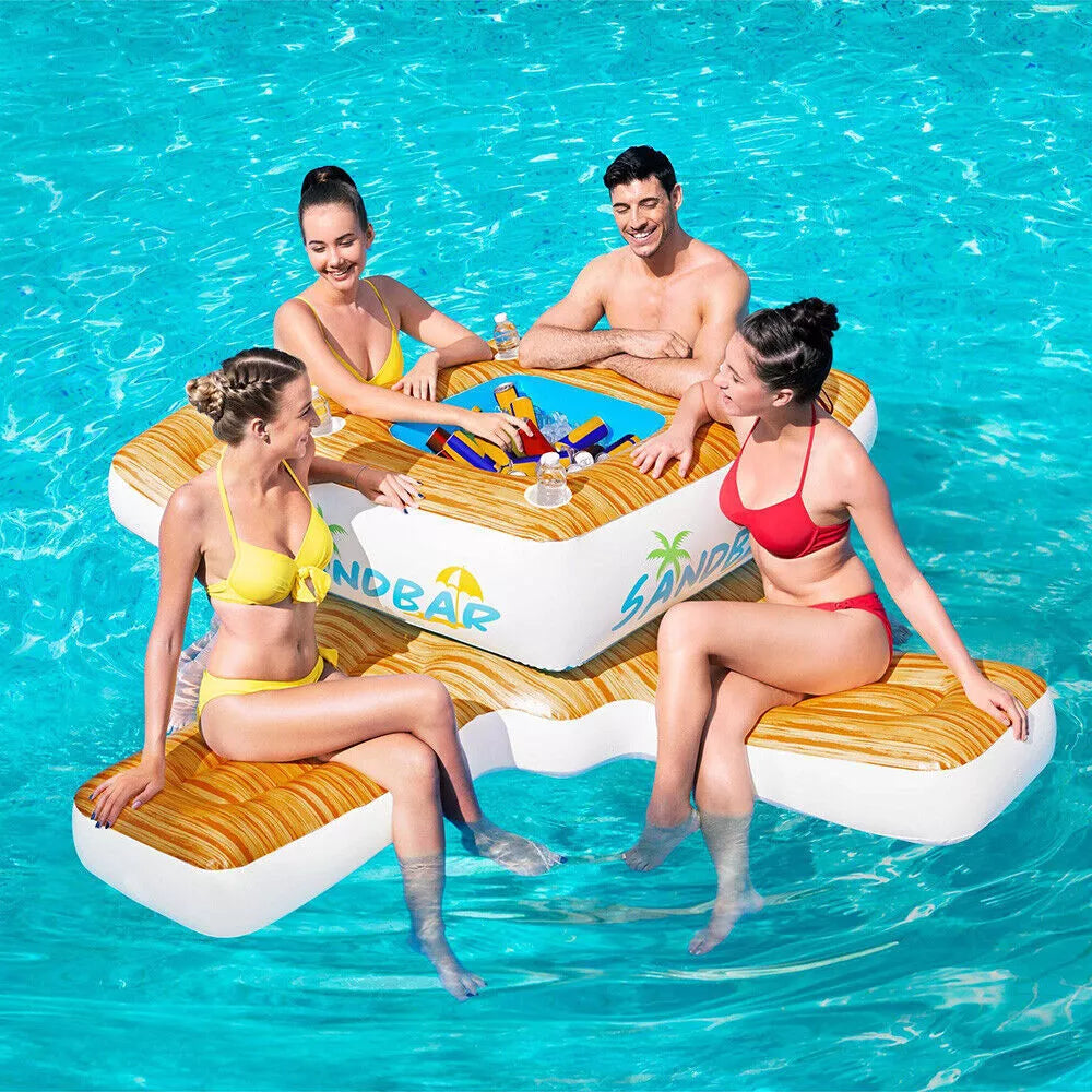 Funzy Inflatatable Float Island/Bar Cooler Lounge. 246cm