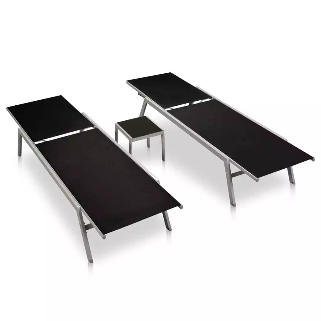 Vista Set of 2 Sun Loungers with Table