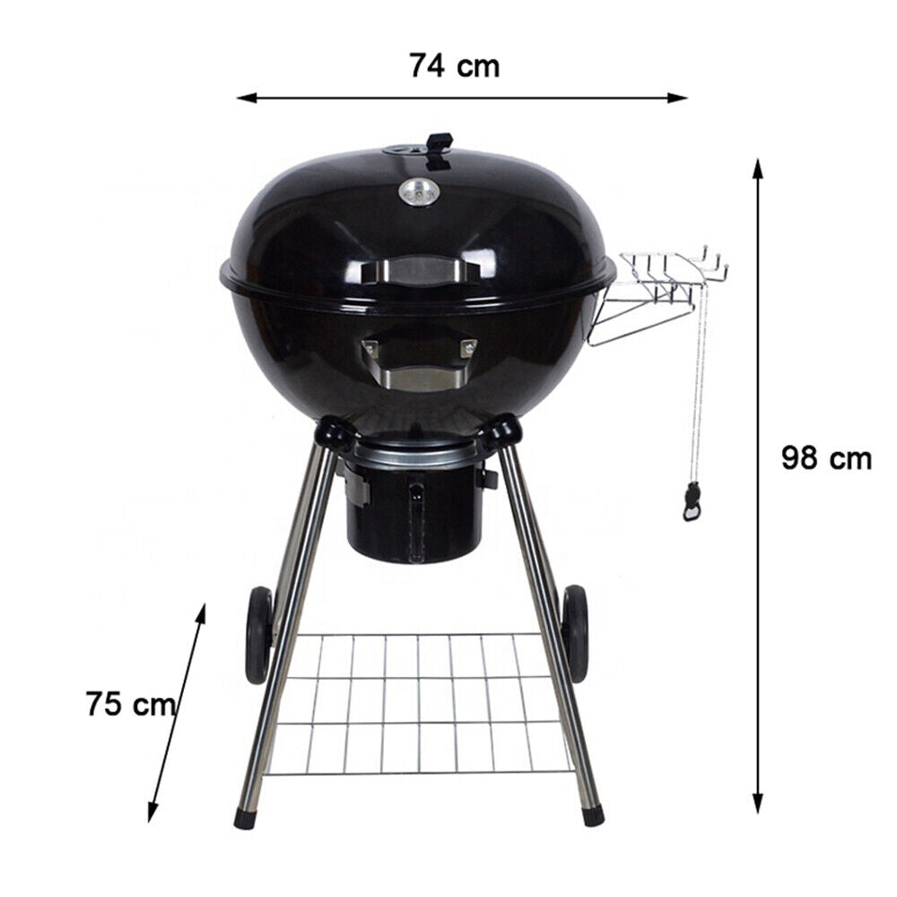 Vigo Portable Enamel BBQ Kettle Charcoal Grill