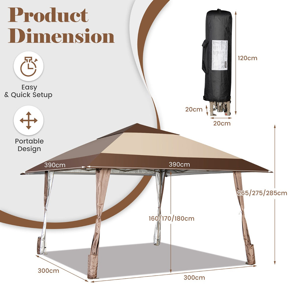 Maverick Pop-Up Gazebo w/Wheels, Leg Skirts & Portable Bag - Height Adjustable