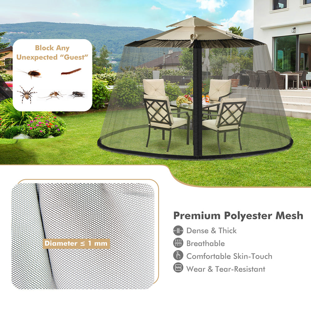 Campo 2.5-4m  Umbrella Mosquito Netting - 2 Double-Zippered Doors