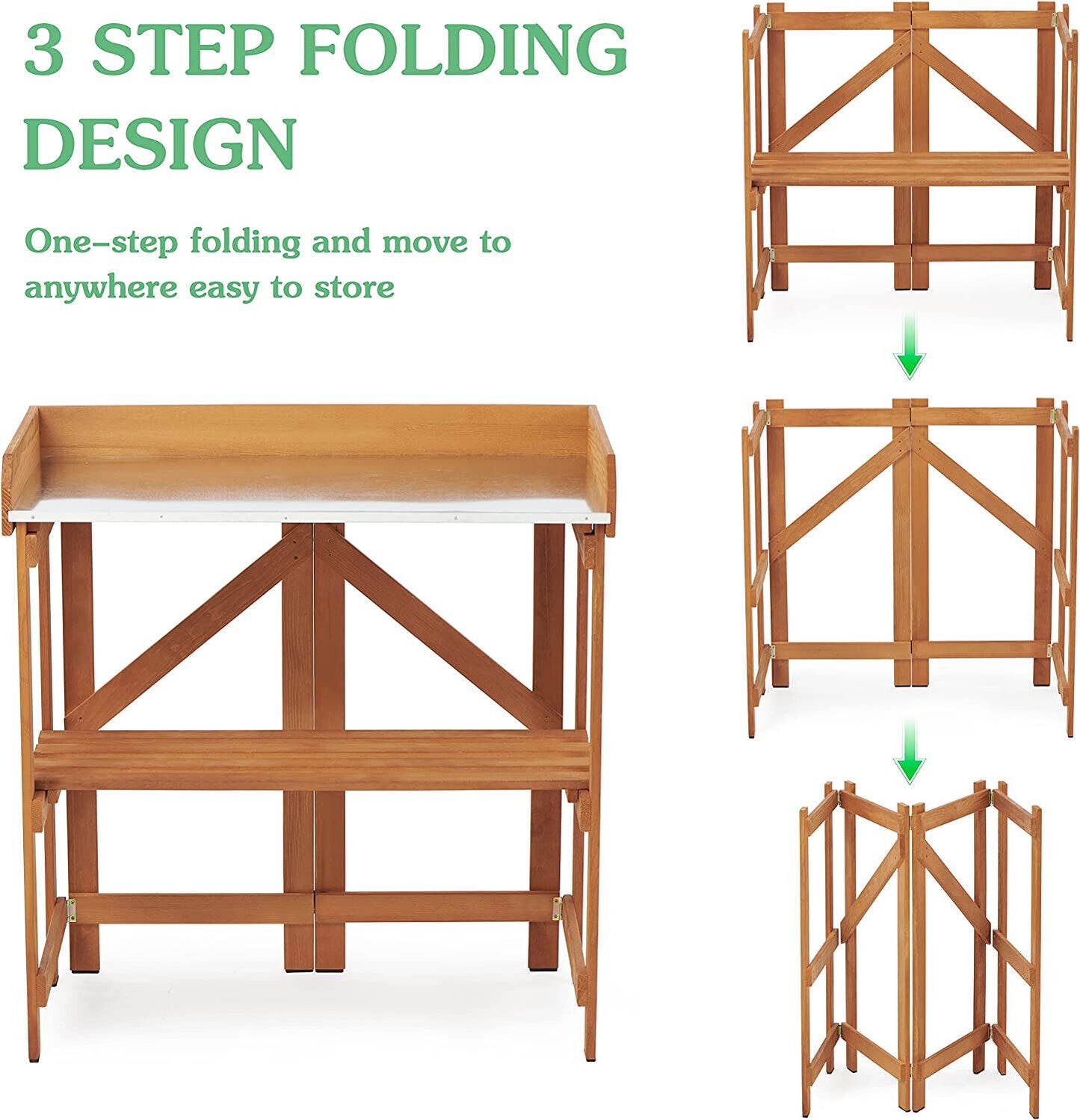 Foldable Fir Potting Bench