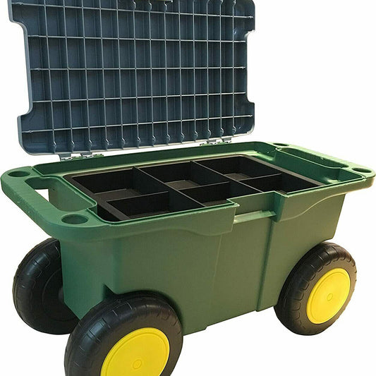 Aurora 3-In-1 Garden Rolling Cart & Tool Box 55x26x29cm