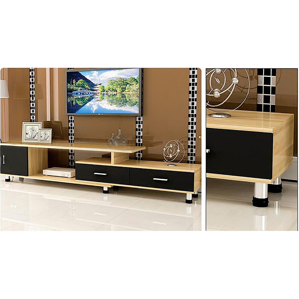 Anatola TV Cabinet Extendable Entertainment Units TV Stand Storage 2 Drawers NEW