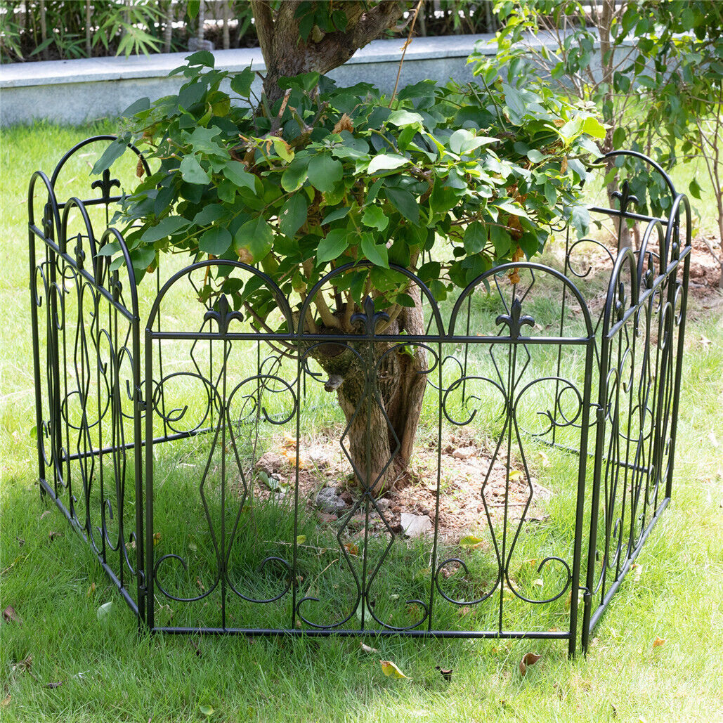 Metal Garden Fence - 5pc Folding Flower Bed & Animal Barrier