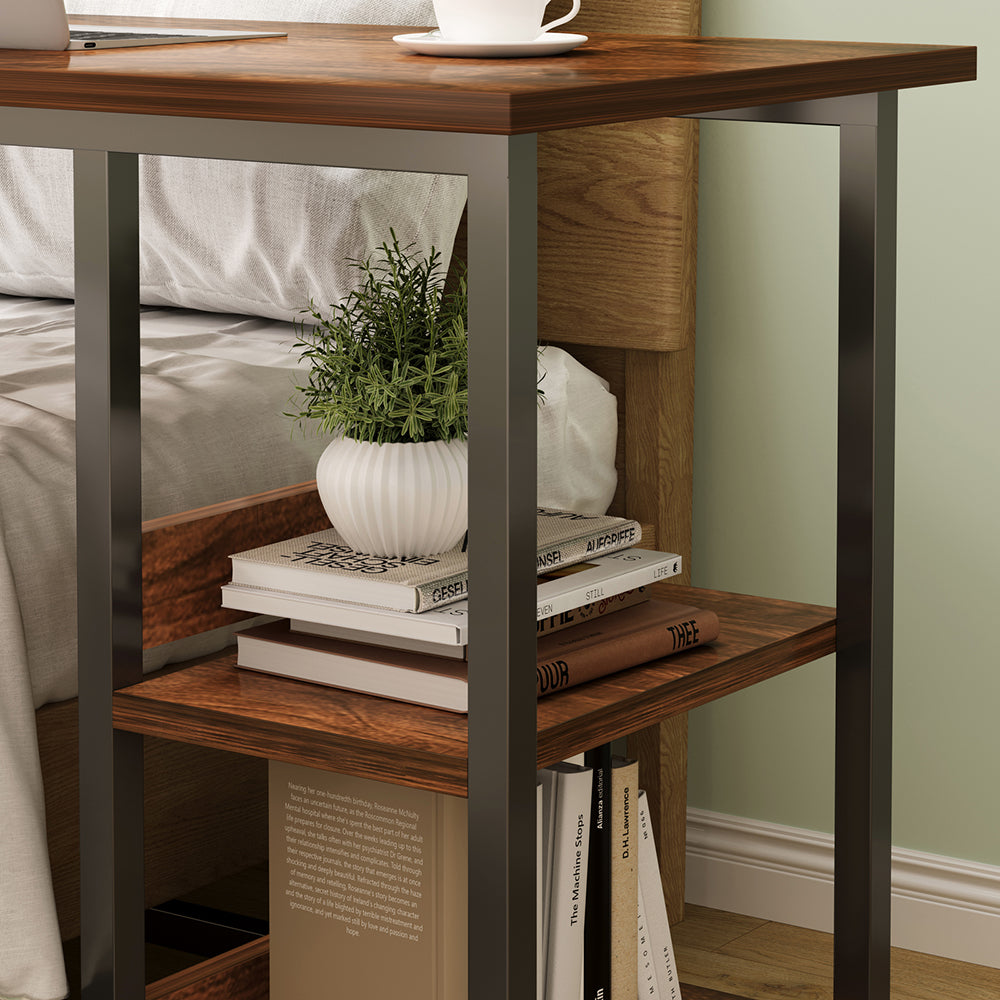 Regenta Side Table/Laptop Desk w/Shelves & Wheels - 2 Sizes