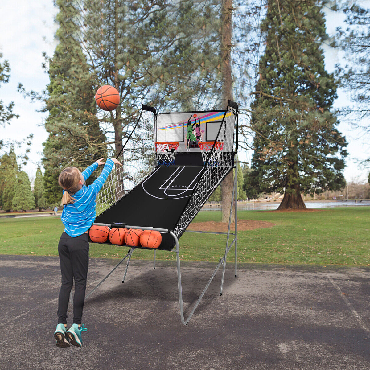 2-Player Basketball Arcade Game w/Electronic Score