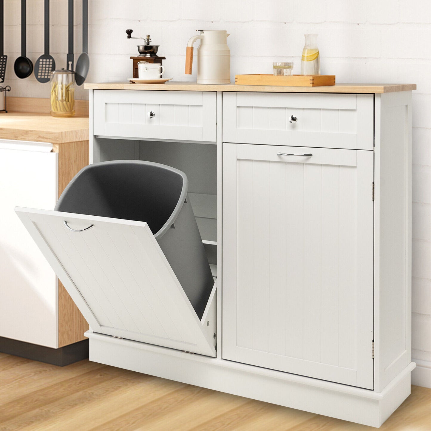 Vada Buffet Sideboard/Kitchen Storage Cabinet w/Tilt Out Bin