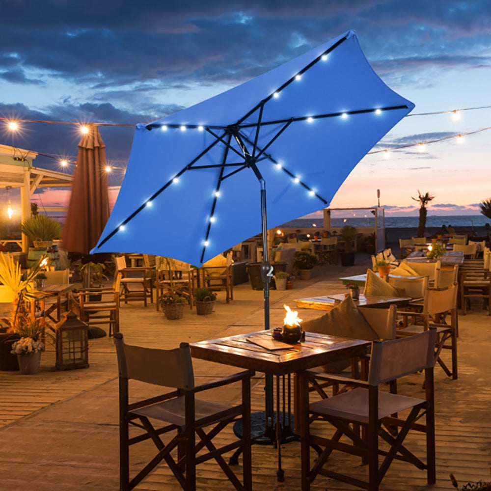 Starry 2.7m Solar Powered LED Patio Umbrella w/Tilt & Crank