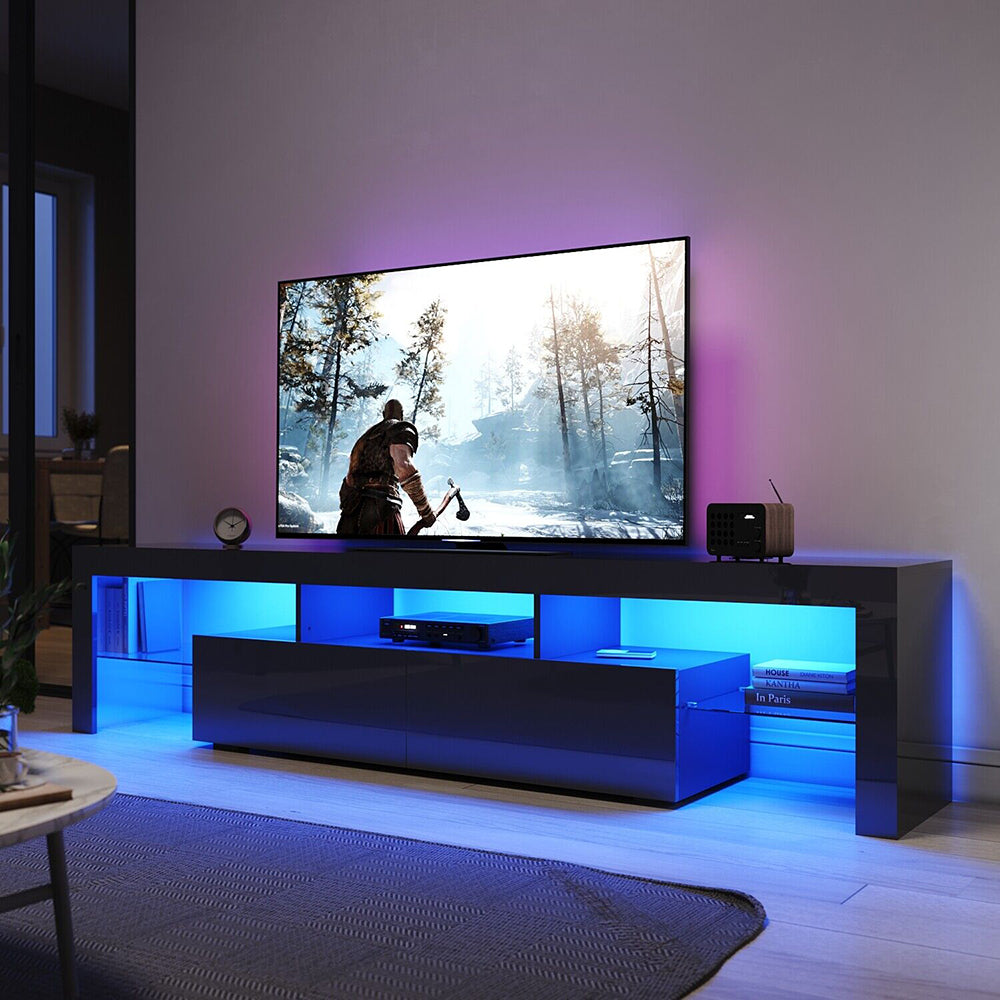 LED TV Cabinet Entertainment Centre : Black or White 3 Sizes