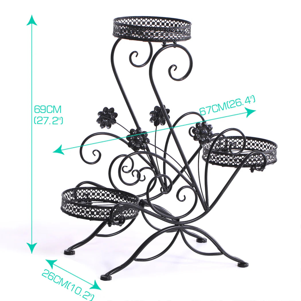 Eleganta Pair of Wrought Iron Plant Stands