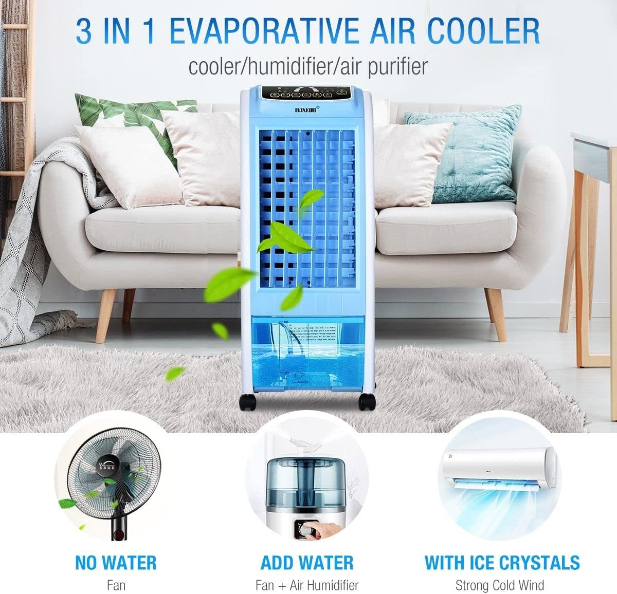 Chill 7L Portable Evaporative Air Cooler/Ice Crystal Fan & Humidifier