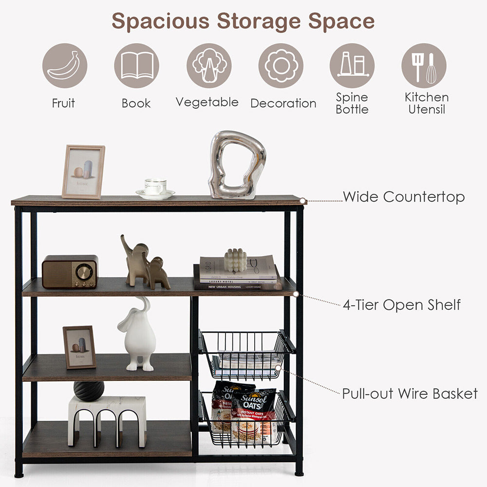 4-Tier Microwave Oven Stand & Kitchen Storage Shelf Organizer