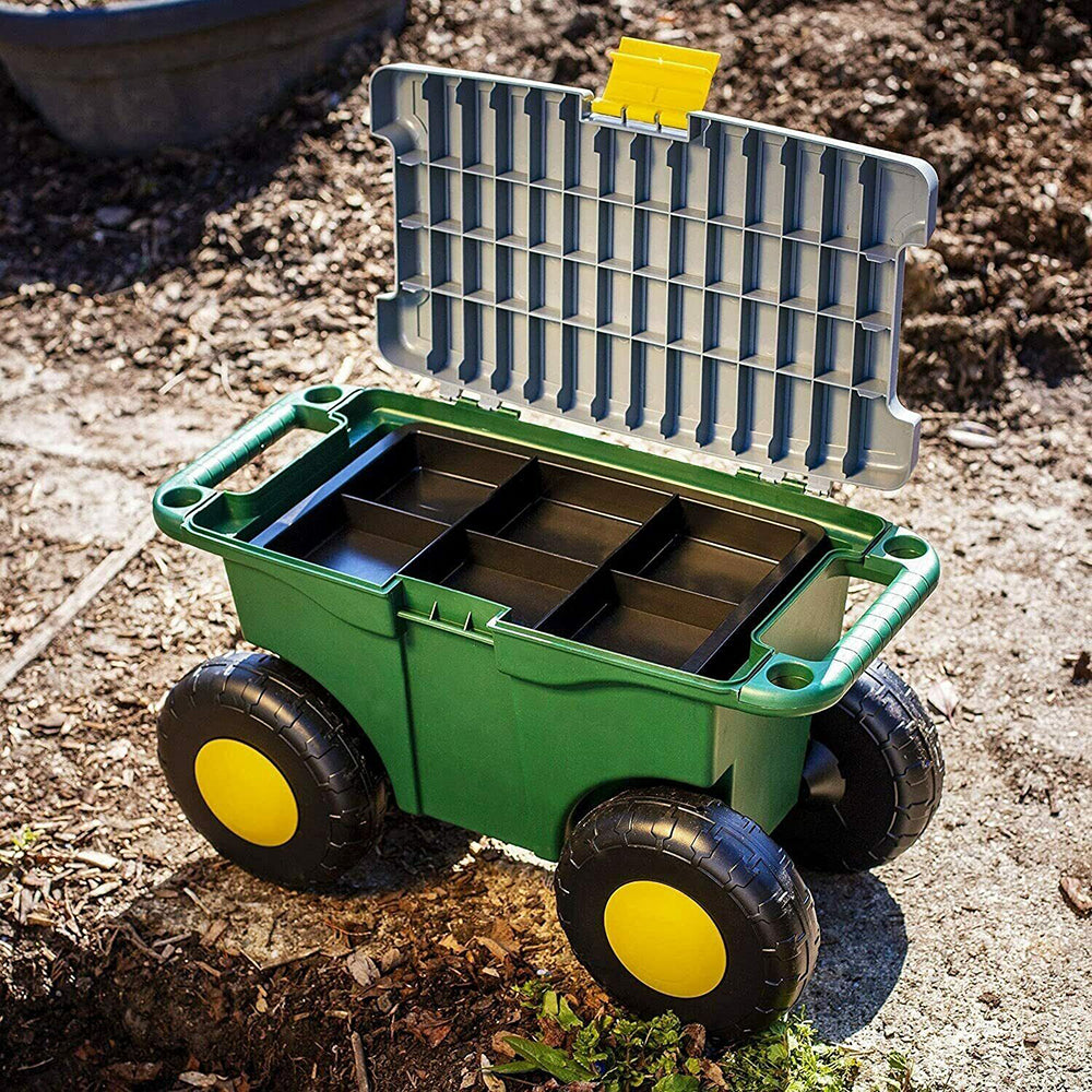 Aurora 3-In-1 Garden Rolling Cart & Tool Box 55x26x29cm