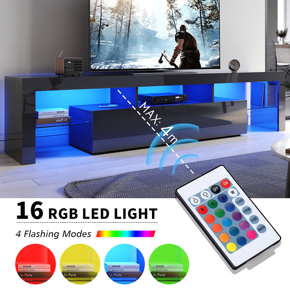 LED TV Cabinet Entertainment Centre : Black or White 3 Sizes