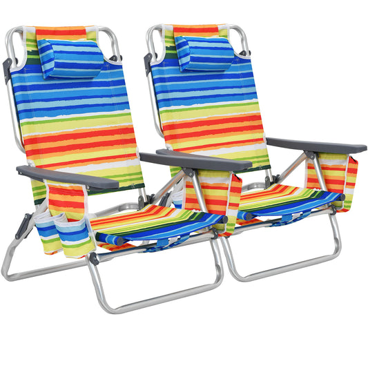 Zuzi 1 Pair Folding Backpack Beach Chairs