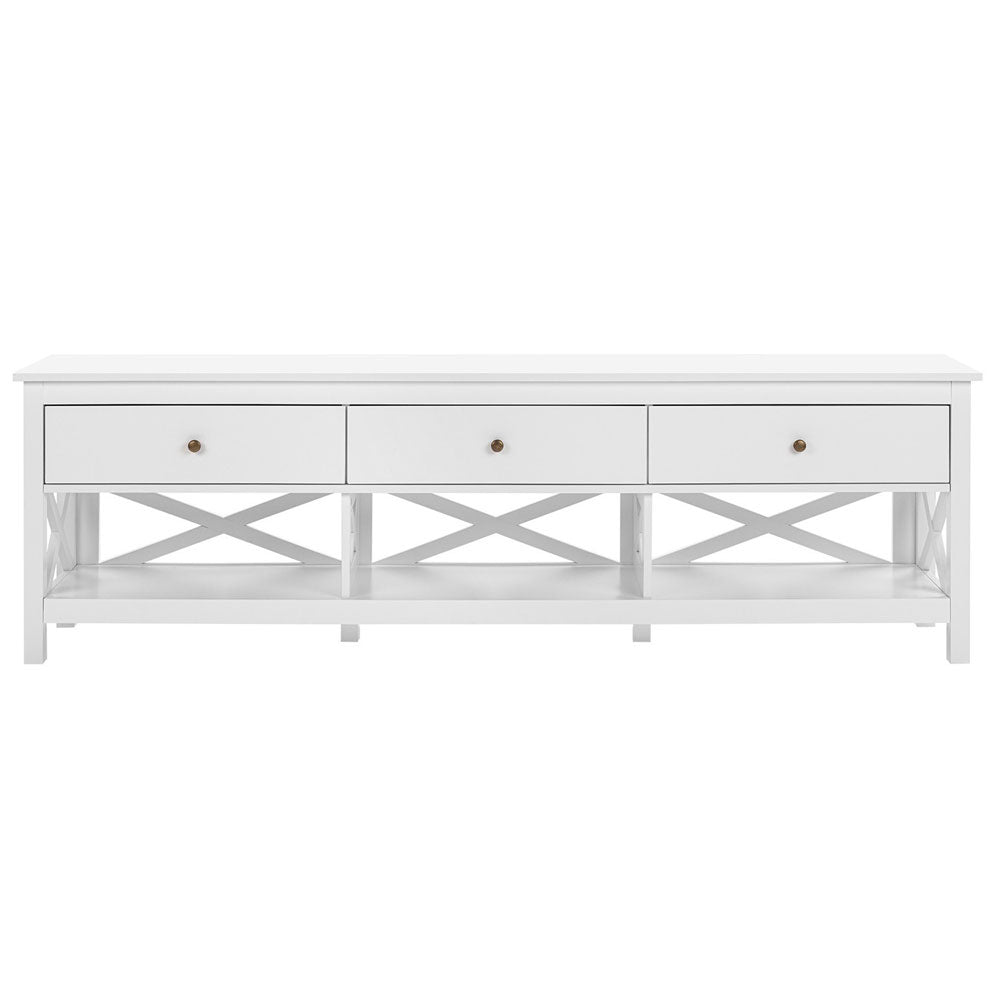 Tyson 180cm White 3 Drawer TV Unit