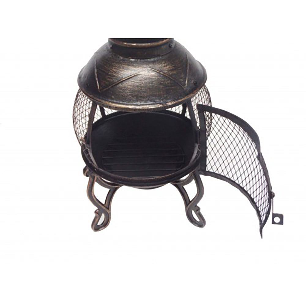 Calista Cast Iron Chiminea w/Raincover.  69cm, 122cm